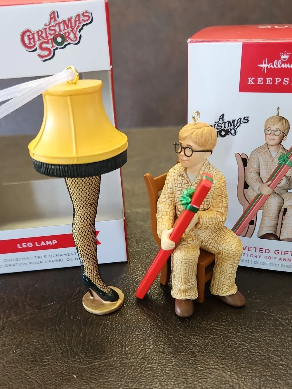 Hallmark A Christmas Story Ralphie 40th Anniversary and leg Lamp ornament